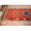 Tapis de couloir turc fait à la main en orange rétro - motif en laine de style ethnique pour les couloirs et les planchers