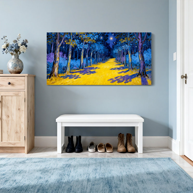 Paysage et nature Chemin forestier de rêve sous un ciel étoilé, H 28 po x l 58 po