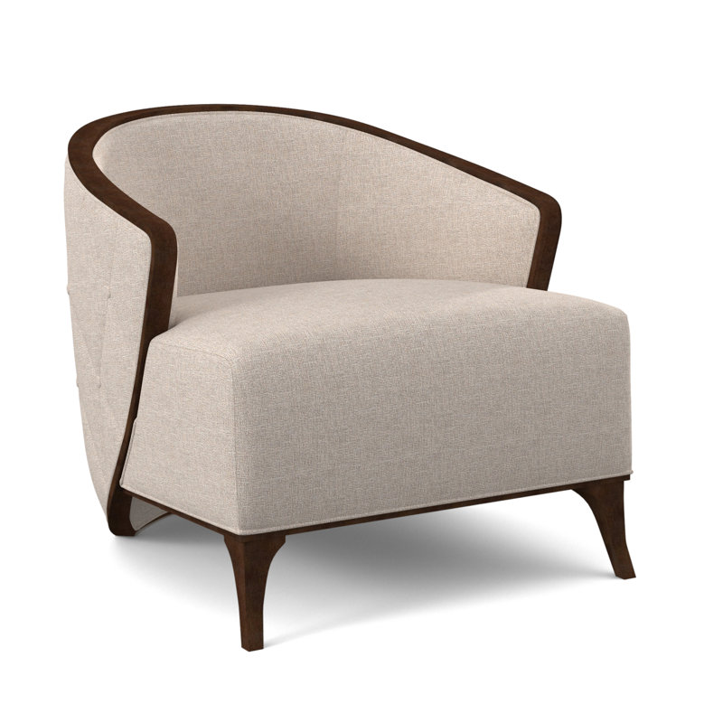 Fauteuil demi-tonneau l 30 po Peregrine, Noyer noir, Lin Elise