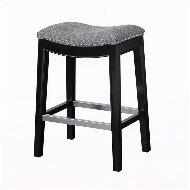 Tabouret de comptoir Saddle, Gris, Noir
