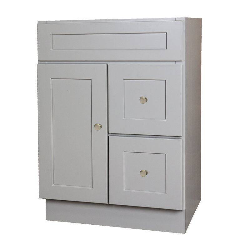 Hallatrow 24" Gray Shaker Vanity base cabinet with drawers