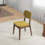 Ensemble de 2 chaises d'appoint à dossier solide en velours jaune foncé Carlos