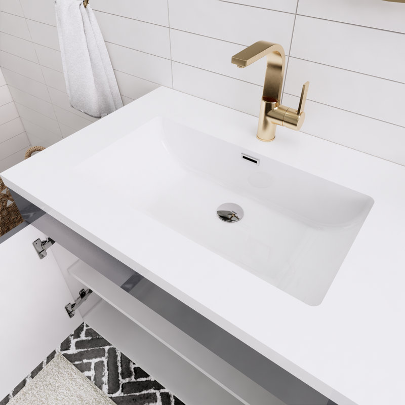 Ensemble de meuble-lavabo simple 42 po Trevah, Gris brillant