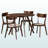 Elle 5-Piece Light Beige Fabric Upholstered & Brown Finish Dining Set, 29.23" H X 39.18" W X 39.18"D-1761413306-1761413307