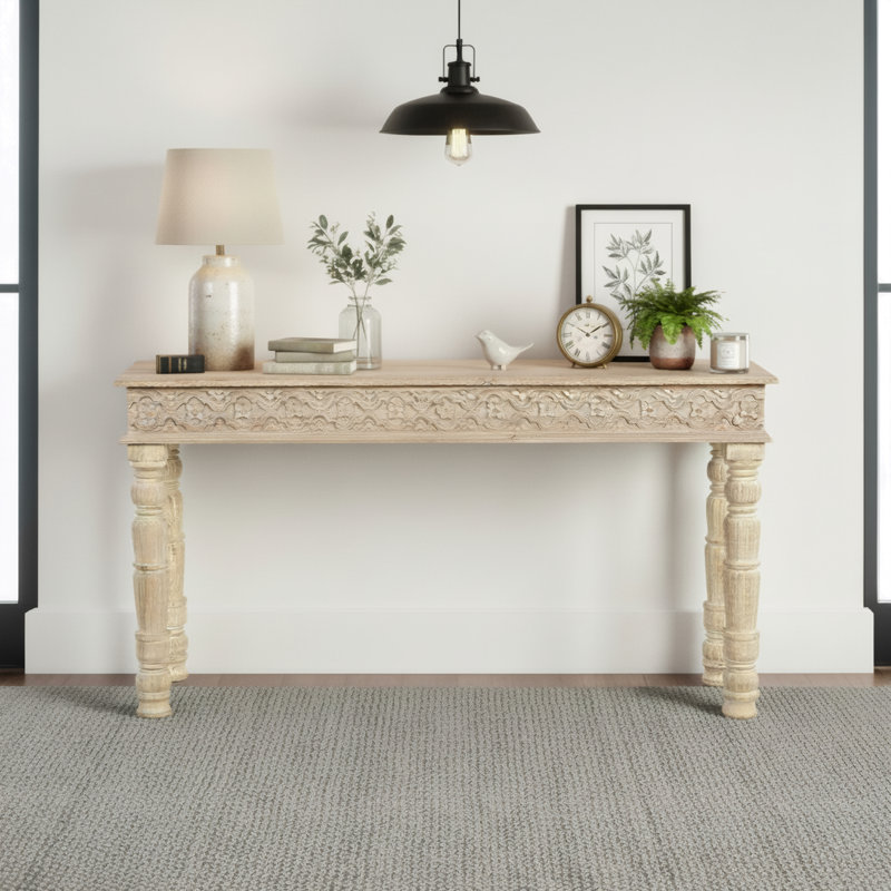 Aarohi 57'' Solid Wood Console Table, White