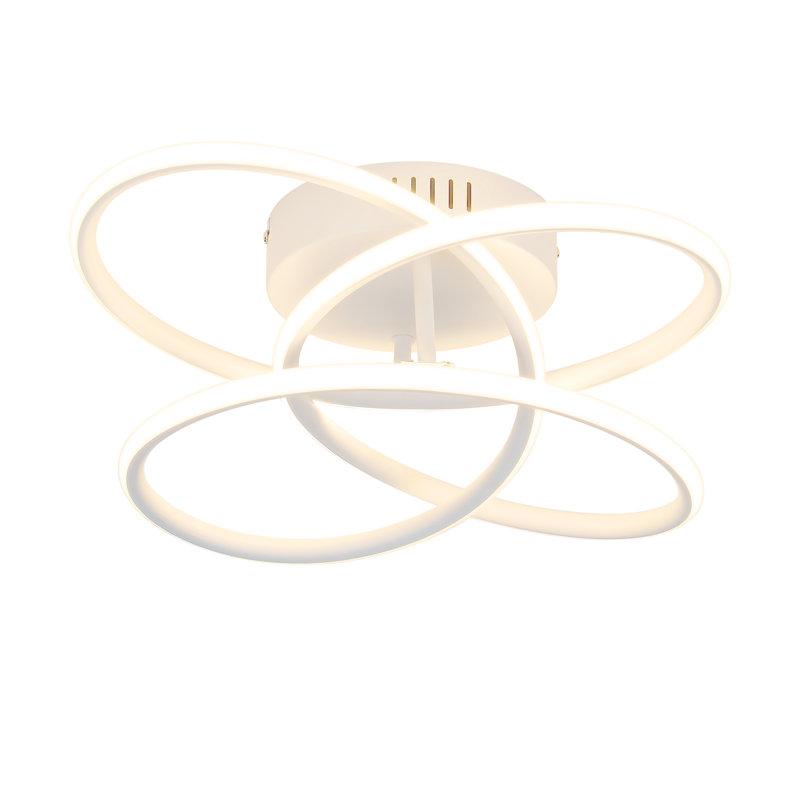 1 - Light LED Flush Mount 41cm dimmable Modern Geometric with Remote Control, Stainless Steel