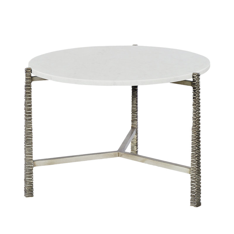 Petite table basse Cara, Argent argent, Petit, Marbre