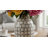Mosaic Capiz Vase With Checkered Pattern For Home Decor - Decorative Tall Flower Vase For Table Centerpiece Or Shlef Accent - Ivory & Gray-1227541509