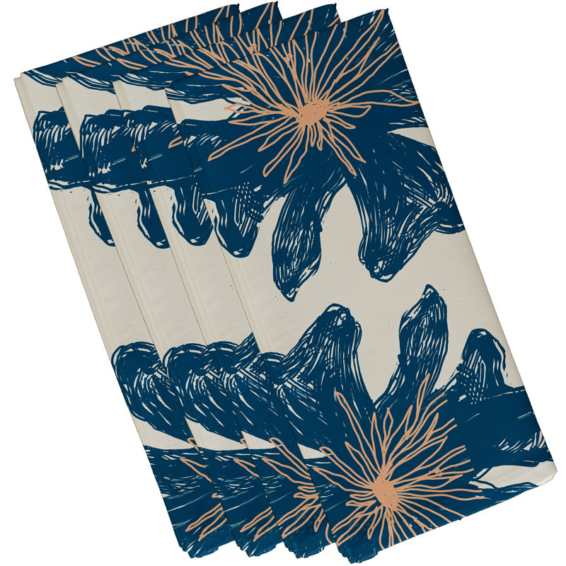 Serviette Brainard 22 po, L 18 po x L 18 po, Blanc cassé / beige / rouge