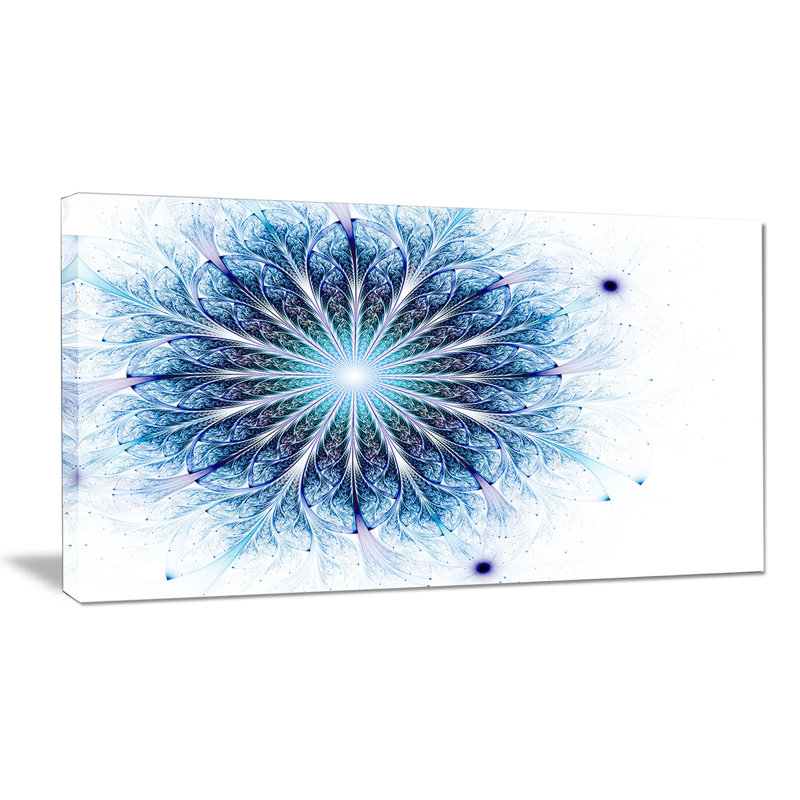 «Fractal Flower Light Blue Digital Art», impression, H 16 po x l 32 po x P 1 po, Toile tendue