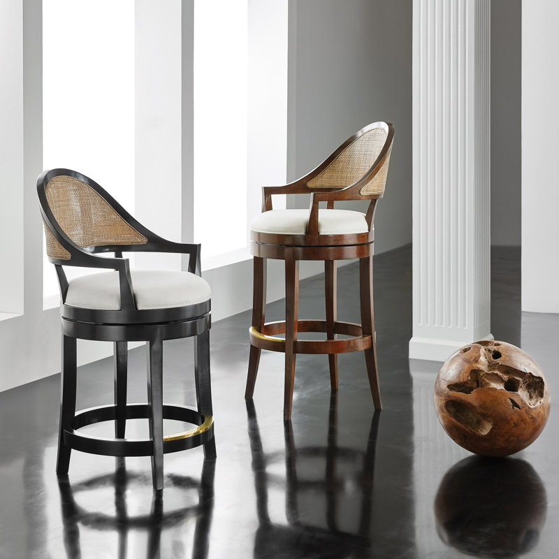 Modern History Swivel Upholstered Counter Stool with Metal Frame, Bar Stool (31” Seat Height), Brown