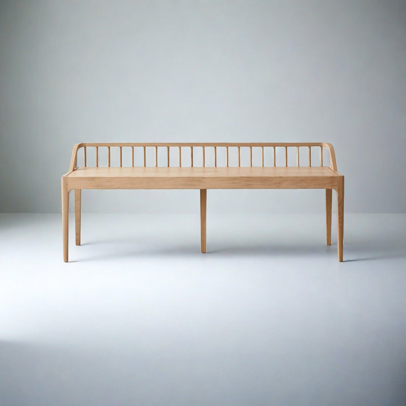Solid wood bench Bed end bench Solid wood bench, 23.62" H x 59.05" W x 13.77" D, Walnut