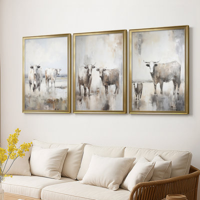 ANIMALS Series CCLXXXVIII  -Custom Framed  Wrapped Gallery Canvas - 3 Pieces