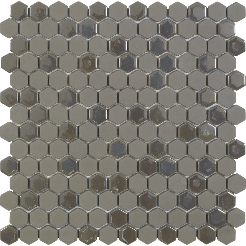 14.7 x 14.7 cm Beveled Porcelain Tile, Grey