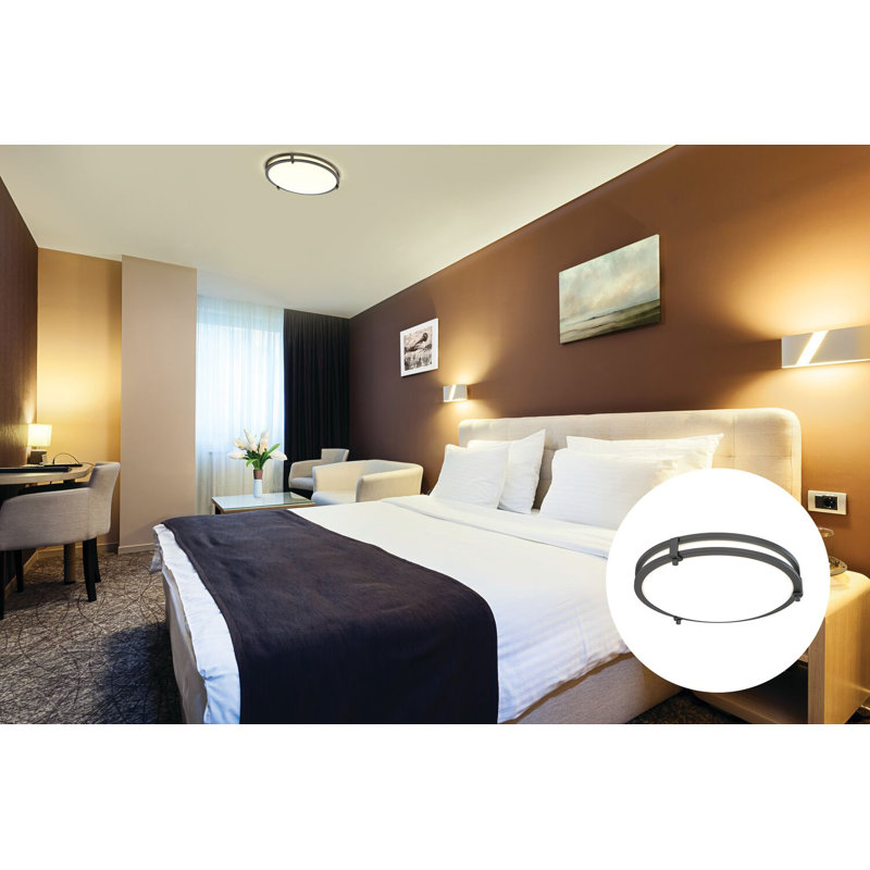 Dreden Acrylic LED Flush Mount, Black