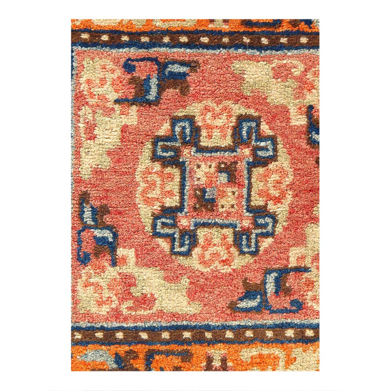Tapis antique chinois du 18e siècle Ningxia 2 pi x 2 pi