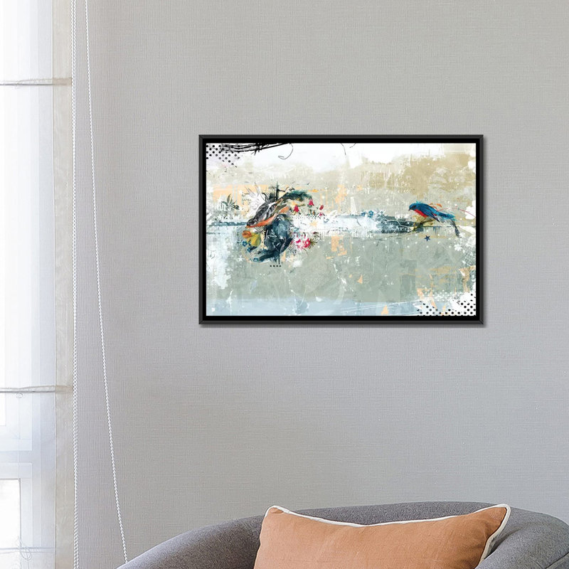 « birdalicious », reproduction sur toile, H 18 po x l 26 po x P 1,5 po, Toile avec cadre noir