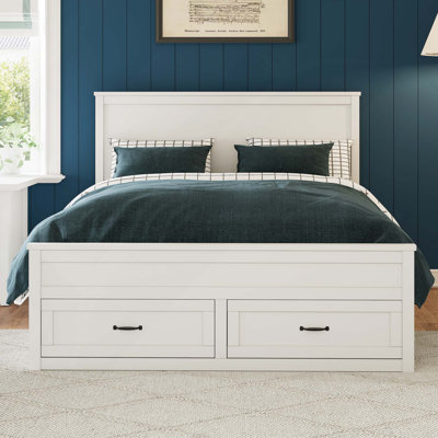 Modern Queen Size Wood Storage Bed Frame With 6 Drawers & Wooden Slats Support, No Box Spring Needed