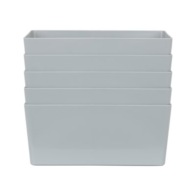 Wham 5.02 Studio Basket Rectangular Pack of 5 Cool Grey