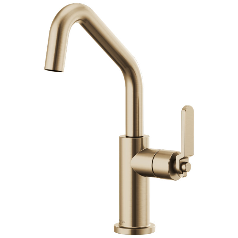 Litze® Bar Faucet with Angled Spout and Industrial Handle, Luxe Gold