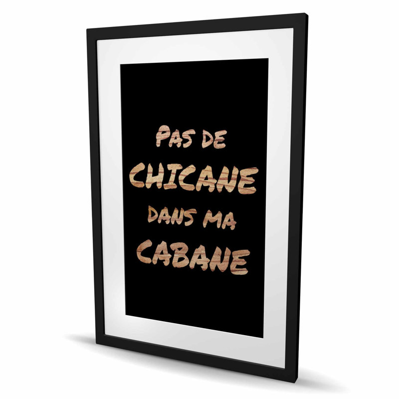 Pas de litige dans ma maison - décor encadré noir mat, Brun / Noir, Noir