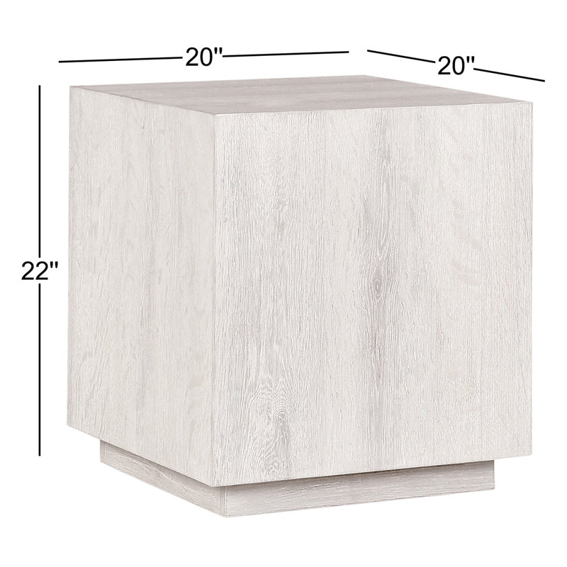 Layne 20" Square End Table, White Wash