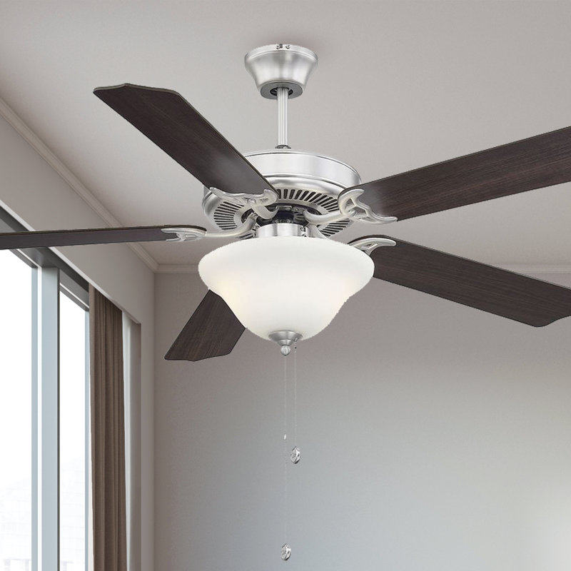 52" Garrett 5 - Blade Standard Ceiling Fan with Pull Chain and Light Kit Included