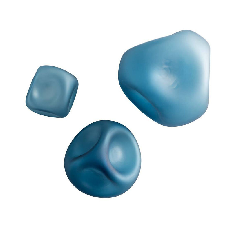 Modern Abstract Wall Decor on Glass, Navy