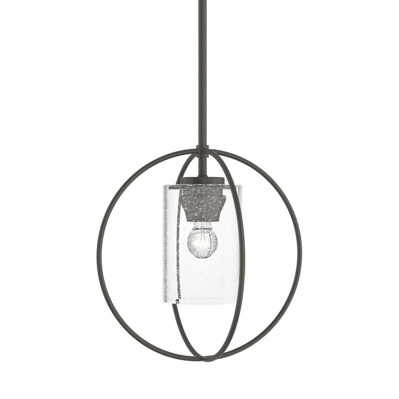 Interlude 1 - Light Unique/Statement Globe Pendant, Dark Smoke, Seeded Clear