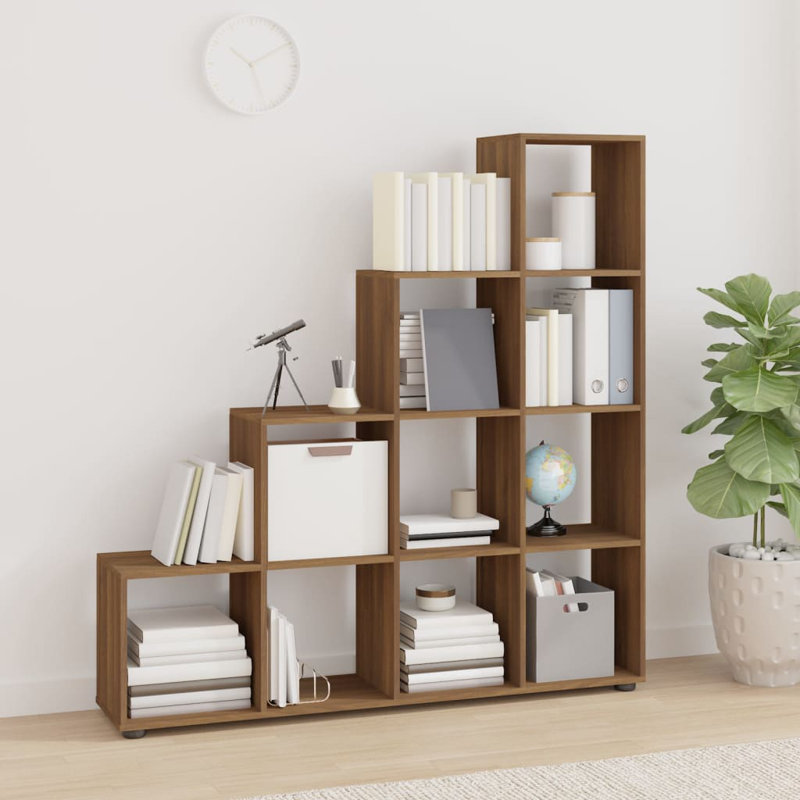 Tambellini Cube Bookcase, Concrete Grey, 138 x 29 x 142 cm