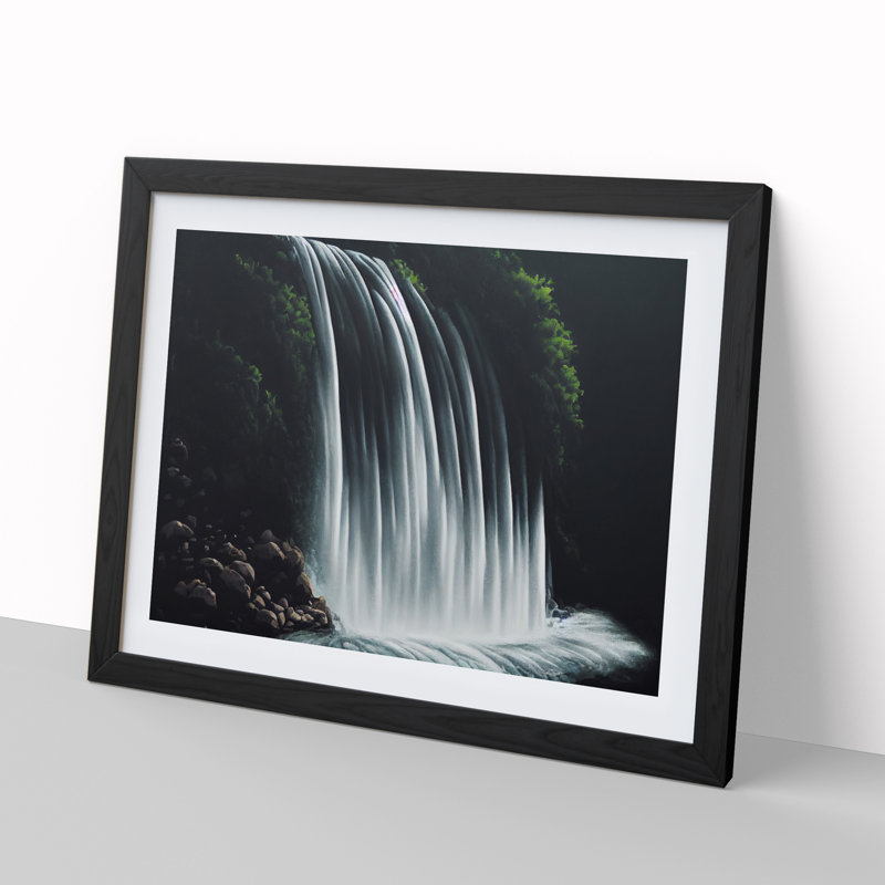 Sensational Waterfall - Framed Print, Black, 46cm H x 64cm W x 2cm D