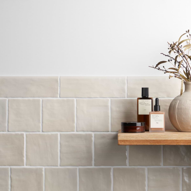 Montauk 7.87'' L x 2.55'' W Ceramic Bullnose Tile Trim, White