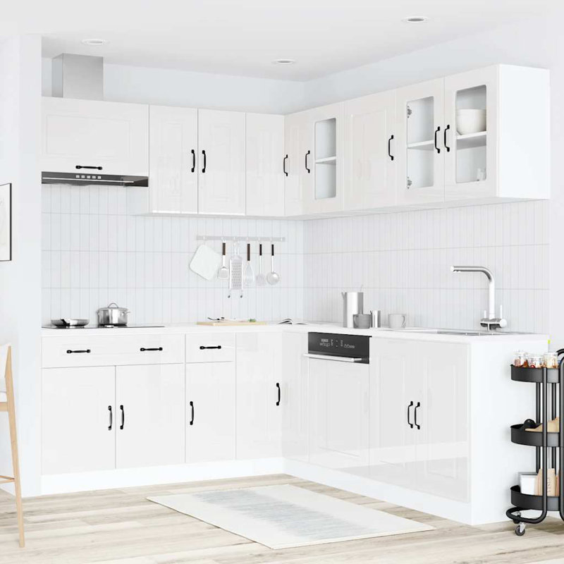 Kalmar Kitchen Cabinet Set, Gloss White