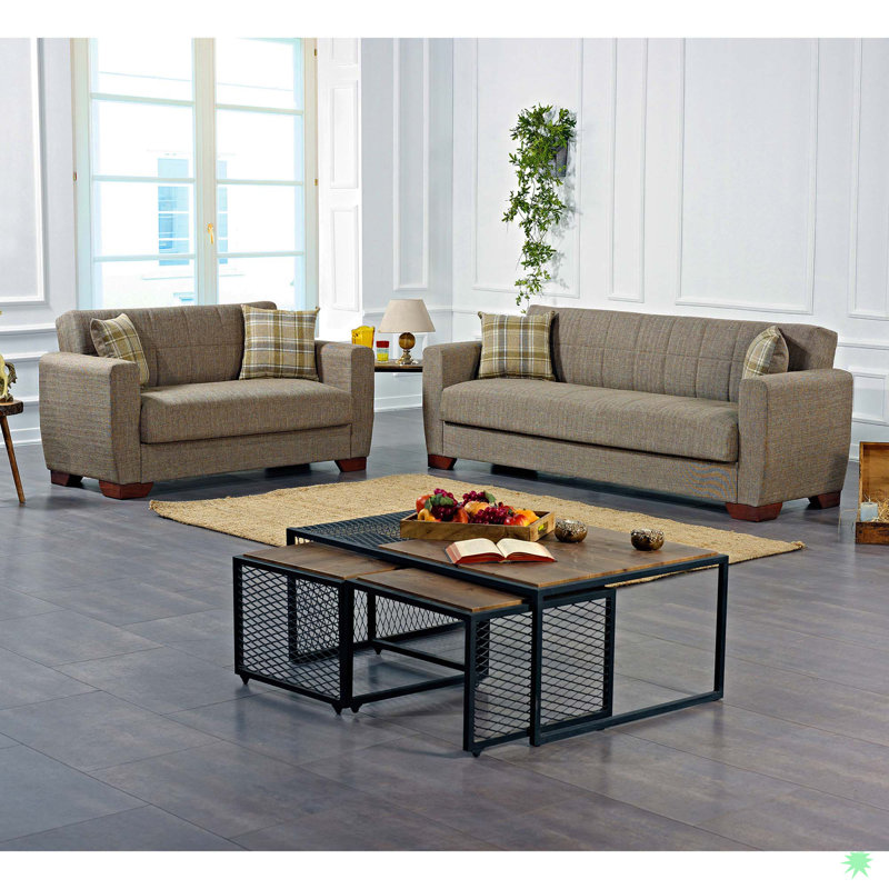 Causeuse convertible avec rangement Loveseat Sofa Collection, Brun