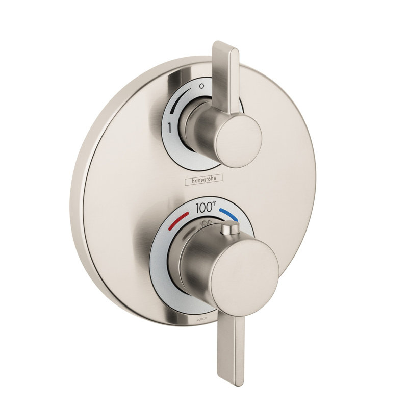Ecostat S Temperature Memory Thermostatic Valve Trim with Diverter, Polished Nickel