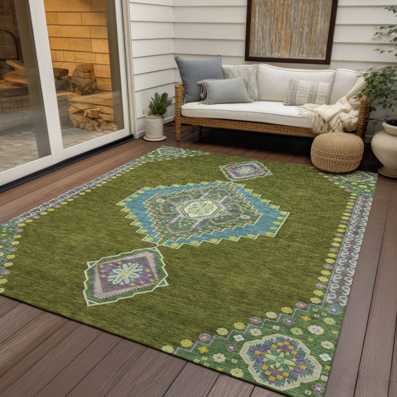 Tapis vert intérieur / extérieur Elira , 10 pi x 14 pi