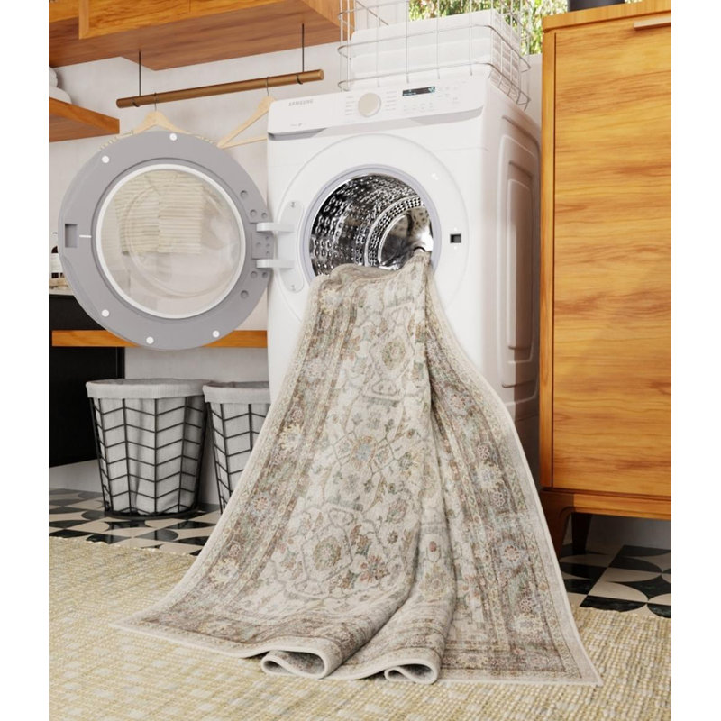 Tapis satiné argenté lavable à la machine Whitley, Rectangulaire 8 pi x 10 pi