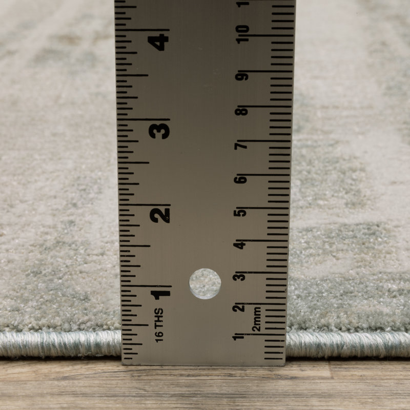 Michels Distressed Abstract Beige/ Blue Area Rug, Rectangle 6'7" x 9'6"