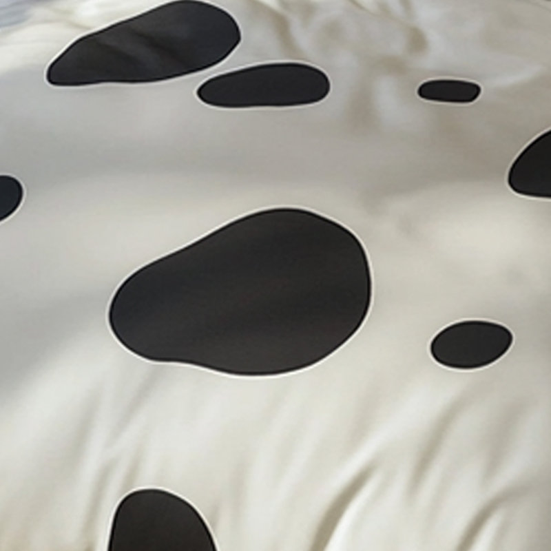 Literie moderne noire à pois blancs