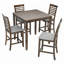 Table de salle à manger élégante en bois pour petits espaces, hauteur comptoir, finition noyer, pouvant accueillir confortablement 4 personnes-400742892