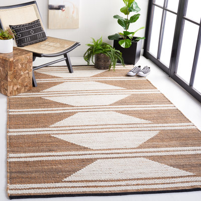 Tapis en jute / laine / coton tissé à la main Lacourt
