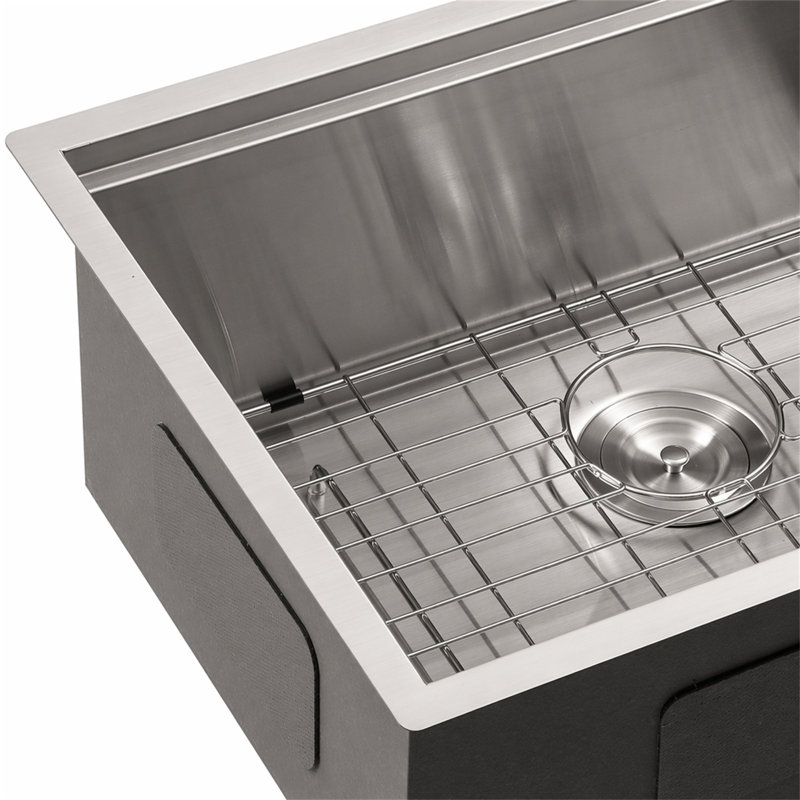 Évier de cuisine à simple cuve encastrable en acier inoxydable calibre 16 de 33 po x 19 po x 10 po
