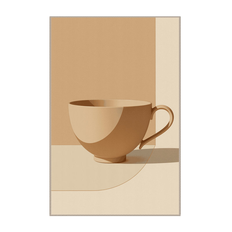 Machine Washable Templeton Tea Cup Minimalist Rug in Beige – Beige Binding, 3x5
