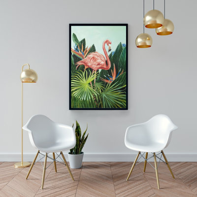 Tropical Flamingo Print On Canvas