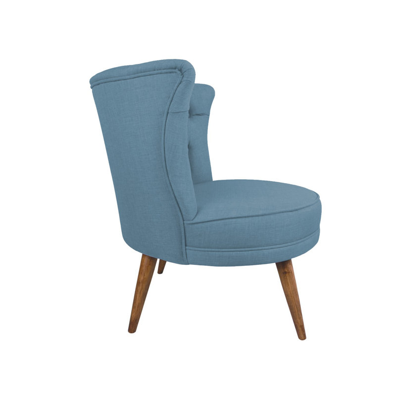 Modern Wing Chair, Sax Blue, Solid Wood Frame, 31.5 x 30.3 x 29.5 inches | 100% Polyester Fabric, 32 DNS Foam for Ultimate Comfort | Easy Clean, Stylish Design for Home & Hotel Use
