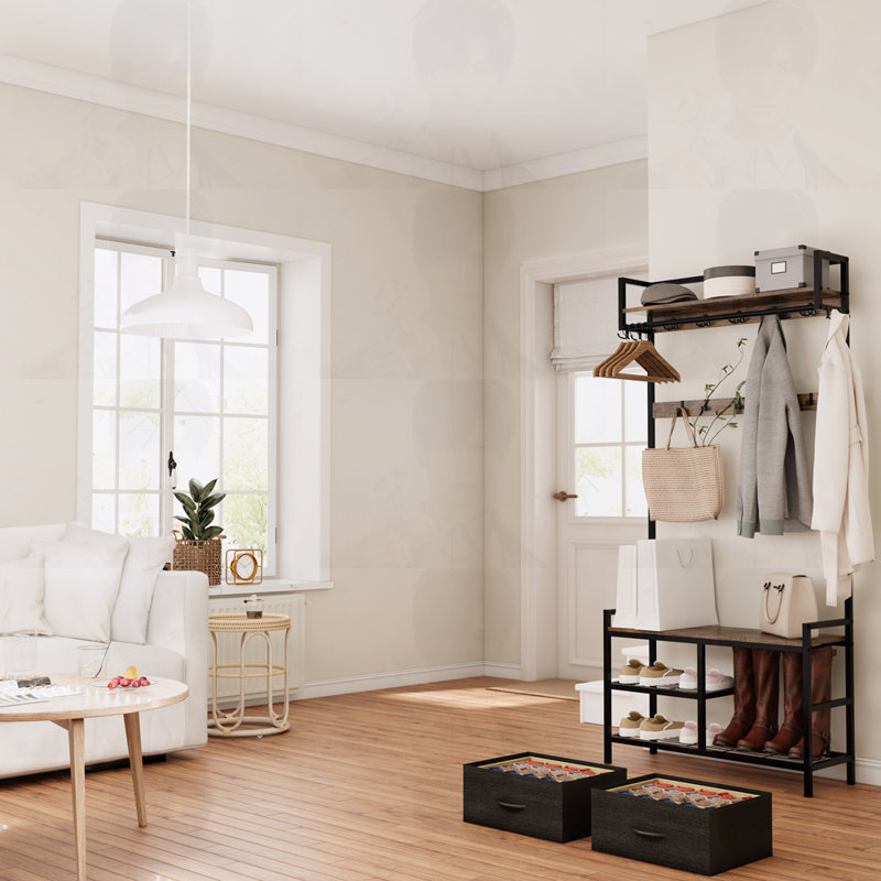 5-in-1 Entryway Bench with 23 Hooks