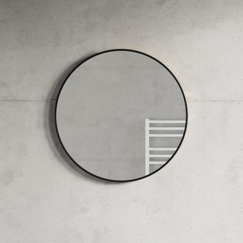 Cobin Metal Flat Wall Mirror, Black