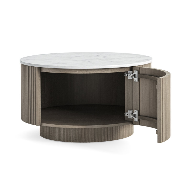 Bindvasini Fluted Round Storage Coffee Table