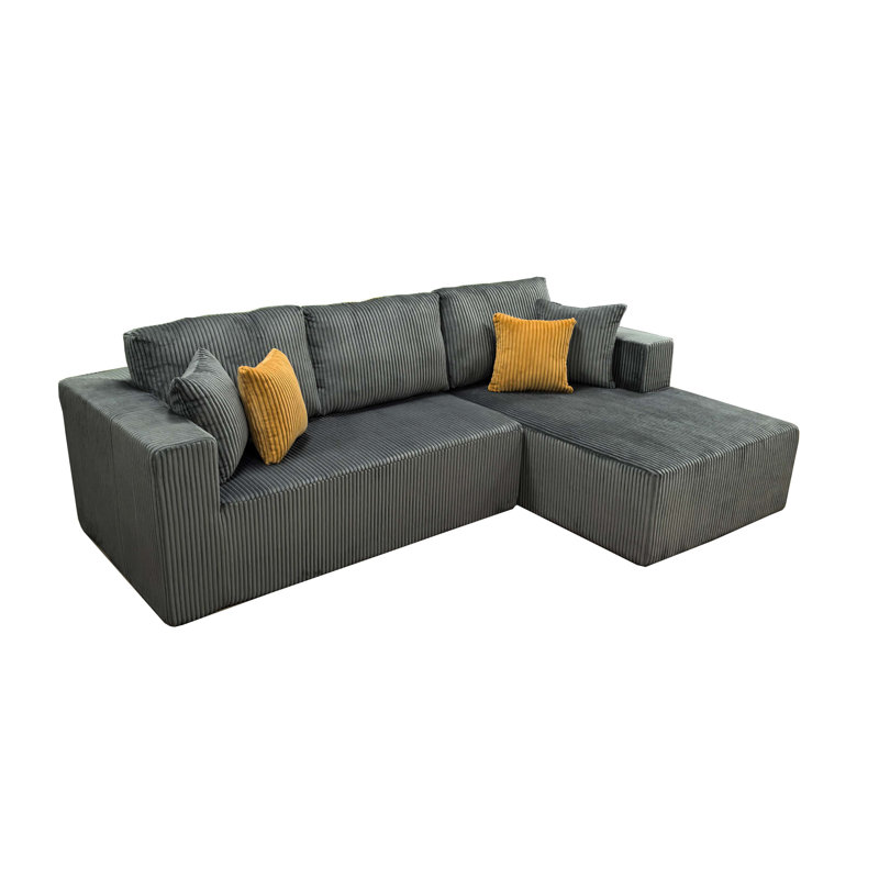 Canapé modulaire Fogshire, Orienté à droite, Gris foncé