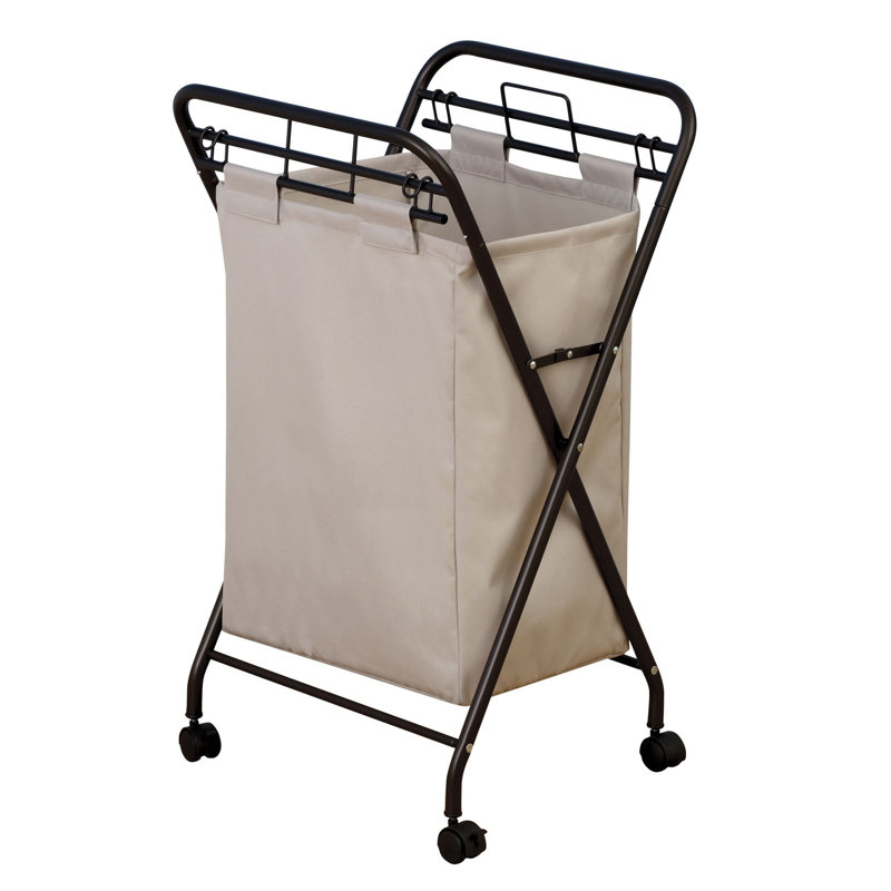X Frame Hamper , Bronze/Natural